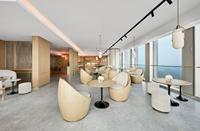 Stoff-Dreiecksofa mit Gebogener Form Atacama Sektionale Kombination Modulares Büro-Hotel-Lobby-Sofa