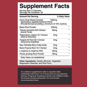 Kapsul Ekstrak Horny Goat Weed Kompleks, Kapsul Maca Root untuk Meningkatkan Energi dan Stamina untuk Pria dan Wanita - Product Image 3