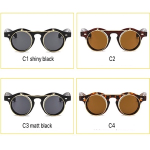 <span class=keywords><strong>Occhiali</strong></span> <span class=keywords><strong>da</strong></span> <span class=keywords><strong>Sole</strong></span> <span class=keywords><strong>Vintage</strong></span> Punk <span class=keywords><strong>da</strong></span> <span class=keywords><strong>Uomo</strong></span> con Funzione Flip-Up, Montatura Marrone, Lenti Ottiche UV400 - Product Image 5