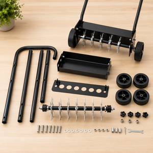 SMILETOOL Aérateur à pointes de 18 pouces, équipement d'aération de pelouse robuste à roulettes avec poignée en acier, noir, garantie de 3 ans - Product Image 6