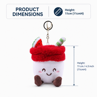 Peluche super douce 100% polyester, poupée en forme de tasse à glace brodée, jouet anti-stress
