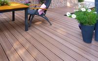 Planches de terrasse en composite extérieur imperméables en fibre, terrasse de jardin, plancher à emboîtement, WPC bois-plastique antidérapant, fabriqué en teck et en bambou