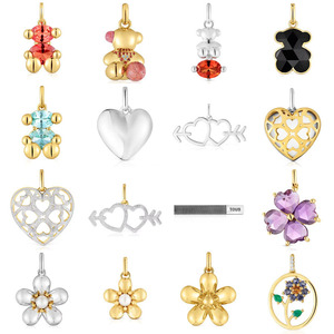 Touses Lote de Joyería Fina de Lujo Surtida, <span class=keywords><strong>Colgantes</strong></span> de Oso, Huecos y Sólidos, con Cristales Pavé, Ligeros, Dijes para Joyería DIY, Venta al por Mayor - Product Image 1