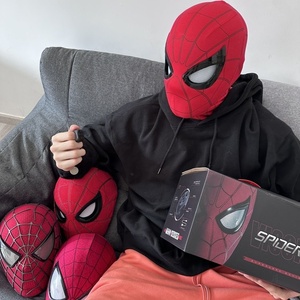 Máscara de Spider-Man de Plástico con Ojos Eléctricos Móviles y Luminosos, Casco de Juguete Educativo para Halloween, DIY, Cosplay - Product Image 2