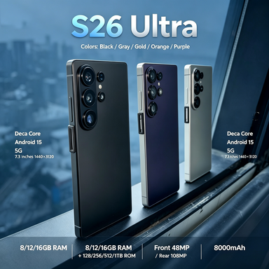 S26 ultra New Original 5G Smartphone 22G+1TB 7.3 Inch Android16 Global LTE AI Scene Recognition Perforated Screen Cell Phone