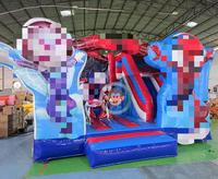 Château gonflable Spidy pour tout-petits avec toboggan intégré, jouets de rebondissement commerciaux pour enfants, thème araignée de dessin animé, pour fêtes