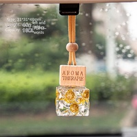 Flacon de parfum pour voiture en verre de 10 ml, diffuseur d'aromathérapie de luxe rechargeable en cristal pour l'intérieur de la voiture, logo personnalisé