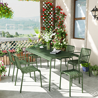 Ensemble de table basse et de chaises de jardin modernes en aluminium imperméable pour hôtel et salon