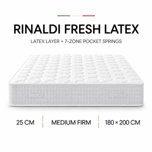Matelas Rinaldi Fresh Foam 20 cm extra ferme et respirant avec un design moderne, une couche de latex de 2 cm et des ressorts ensachés à 7 zones - Product Image 2