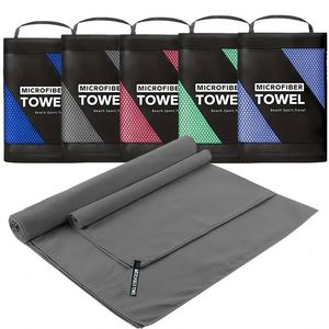 Serviettes de plage, de sport et de camping en microfibre recyclée écologique, à séchage rapide, en suède tricoté, avec logo personnalisé imprimé en gros - Product Image 4