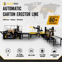 Érecteur de cartons ondulés Goldtec, ligne d'emballage industrielle, érecteur de cartons à commande PLC, érecteur de cartons automatique, machine à assembler les cartons