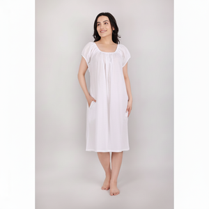 Vestido de noche largo de moda para mujer, algodón suave, transpirable, de secado rápido, ropa de dormir cómoda para todas las estaciones, camisón - Product Image 1