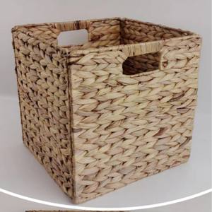Panier de rangement en osier carré pliable, organisateur de vêtements, couleur naturelle, panier à linge pour chambre, solution de rangement domestique - Product Image 2