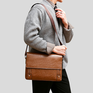 Nouvelle <span class=keywords><strong>sacoche</strong></span> en PU <span class=keywords><strong>horizontale</strong></span> décontractée, sac à bandoulière, <span class=keywords><strong>sacoche</strong></span> d'ordinateur, sac messager en cuir de haute qualité pour hommes - Product Image 2