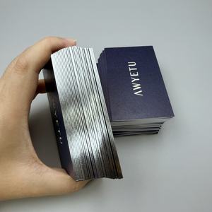 사용자 정의 600gsm 네이비 명함 금박 로고 인쇄 프리미엄 두꺼운 카드 스톡 카드 - Product Image 4