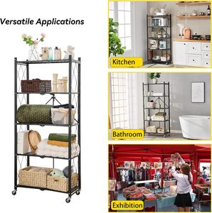 Foldable Powder Coated Kitchen Accessories Tool <b>Storage</b> Rack Carbon Steel Utensils Wok Pan Display Racks Living Room Modern - Product Image 5