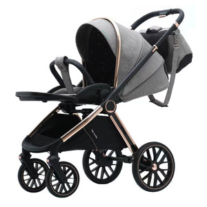 Poussette bébé de luxe pouvant s'asseoir et s'allonger Poussette bébé pliable portable de 0 à 3 ans/<span class=keywords><strong>brouette</strong></span> à 4 roues avec dos respirant - Product Image 1