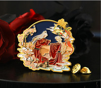 Pin Enamel Logam Kustom, Lencana Karakter Anime Bergaya Vintage Kreatif, Hadiah Suvenir