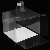 Boîte à gâteau transparente personnalisée en matériaux recyclés écologiques, boîtes en plastique transparentes carrées avec poignée pour pâtisserie, sandwich, gelée