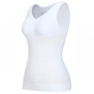 Mujeres Cami Shaper con sujetador incorporado Control de barriga Camisola Tank Top Camisetas interiores Shapewear Adelgazamiento Body Shaper Chaleco de compresión