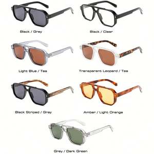 Gafas de Sol de Piloto Vintage Personalizadas 2025 para Hombre y Mujer, con Remaches, Protección UV400, Lentes Verde Oscuro, Doble Puente, Cuadradas - Product Image 4