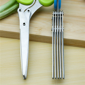 Stainless Steel Scallion Scissors Five Layer V Shaped Kitchen Tool For Home Use - Product Image 4