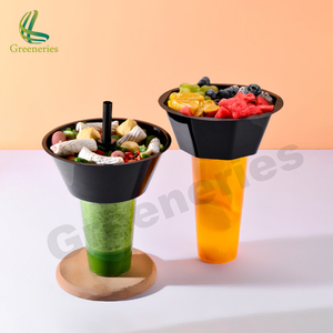 Coppia <span class=keywords><strong>di</strong></span> plastica PP usa e getta doppio separatore tazza che condivide la tazza <span class=keywords><strong>di</strong></span> bere <span class=keywords><strong>di</strong></span> due bevande diverse - Product Image 6