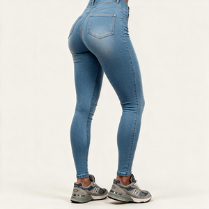 <span class=keywords><strong>Jeans</strong></span> <span class=keywords><strong>Skinny</strong></span> Push-Up da <span class=keywords><strong>Donna</strong></span> a Vita Alta <span class=keywords><strong>Super</strong></span> Elasticizzati in Denim Azzurro Leggero - Produttore - Product Image 1