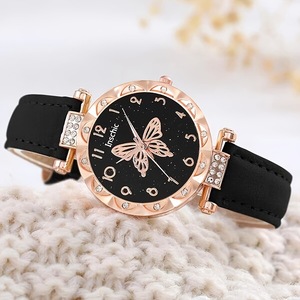 Reloj <span class=keywords><strong>de</strong></span> Mujer, Diseño Simple y Casual con Estrellas y Luna, <span class=keywords><strong>Calendario</strong></span>, Reloj <span class=keywords><strong>de</strong></span> Cuarzo <span class=keywords><strong>de</strong></span> Moda, Combinación <span class=keywords><strong>de</strong></span> Pulsera con Mariposa, YuSa104, Sin Caja - Product Image 6