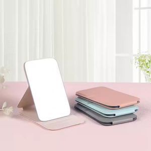 Miroir de Maquillage Portable Personnalisé, Mini Miroir de Voyage Moderne en Cuir PU, Outil de Soin de Beauté pour Cosmétiques, Verre Décoratif - Product Image 2