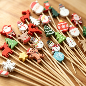 Palillos de Bambú Ecológicos Desechables de Grado Alimenticio <span class=keywords><strong>ECOLIFE</strong></span>, Palitos Biodegradables para Frutas, Mini Palillos Coloridos de Color Natural para Bodas - Product Image 2