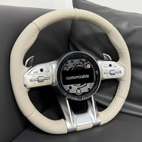 Volant en cuir blanc personnalisé pour Mercedes Benz Classe A C E S A180 B200 C200 E300 GLA GLC GLE Style AMG Sport Upgrade