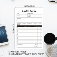 Blocs de factures personnalisés sur mesure / Carnets de reçus autocopiants / Livrets de reçus – Impression numérique couleur intégrale – Lot de 46 pièces – Dos gaufré et couché