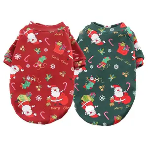 Vêtements pour chiens et chats Plus Sweat à capuche imprimé de Noël moelleux Printemps et hiver Fournitures pour animaux de compagnie