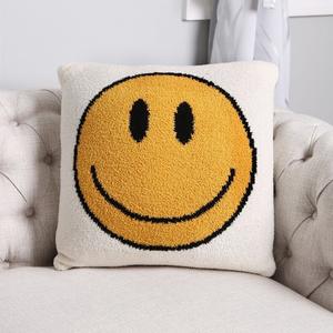 Maternelle Infantile Demi-Face Smiley Jacquard Tricoté Taie D'oreiller Cachemire Inspiré Repos De <span class=keywords><strong>Lit</strong></span> Lecture <span class=keywords><strong>Coussin</strong></span> <span class=keywords><strong>pour</strong></span> Canapé En Polyester - Product Image 1