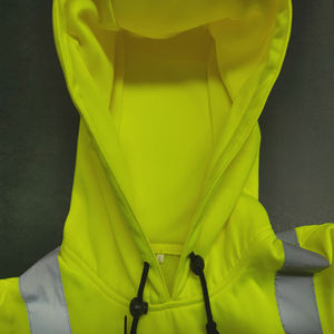 Giacca di sicurezza da uomo con Logo personalizzabile con cappuccio ad alta visibilità felpa singola felpa riflettente giacca da lavoro - Product Image 3