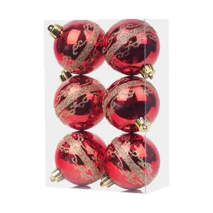 Китайский завод oem на заказ 2022 новый дизайн красная большая рождественская елка подвесные шары украшение для улицы