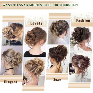 Mode Moelleux Tempérament Perruque Bande De Cheveux Corde À Cheveux Chignon Rembourrage De Cheveux Pièces Chignon <span class=keywords><strong>Postiche</strong></span> Chignon - Product Image 4