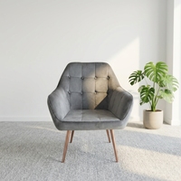 Fauteuil d'appoint de luxe en velours capitonné à dossier haut, rembourré, pour salon d'appartement, chaise de loisirs individuelle, mobilier de maison