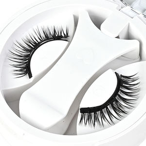 Pestañas postizas magnéticas naturales reutilizables de marca privada al por mayor, extensiones de pestañas magnéticas 3D con aplicador - Product Image 1