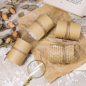 Ruban adhésif en papier Kraft rétro, 1 mètre, 60mm x 3m, pour journal, créatif, décoratif, DIY bricolage, en rouleau - Product Image 1