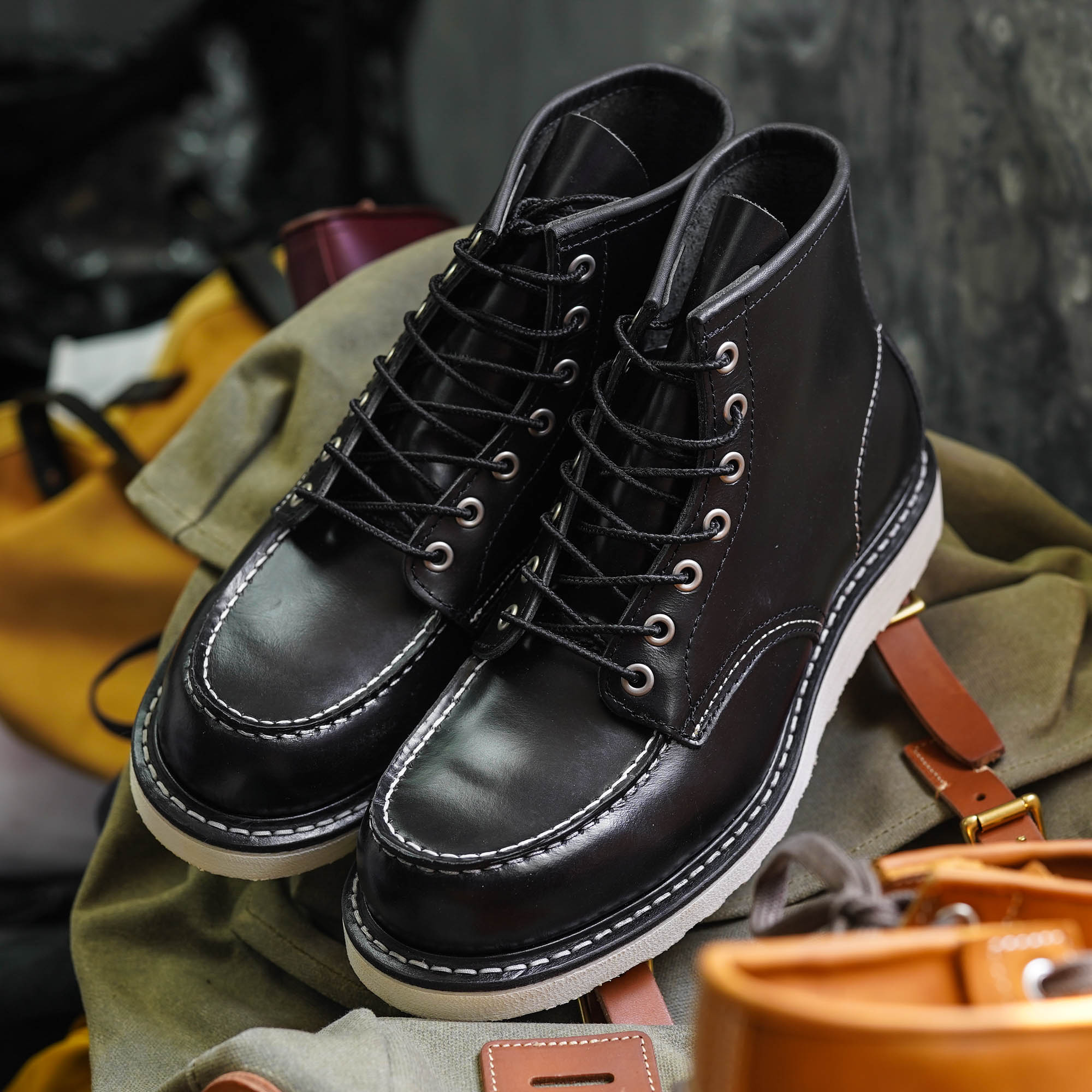 Ботинки наследия мотоцикла прочные Goodyear Welted Оригинальные красные ботинки из натуральной кожи 8130 для мужчин ковбойская обувь поддержка OEM Wing