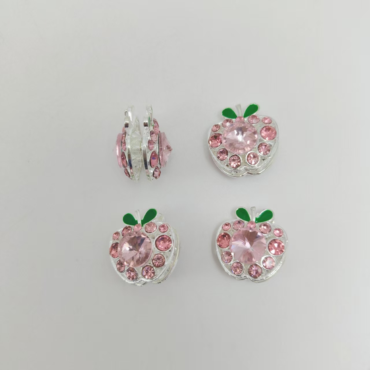 Diamant rose translucide plaqué argent