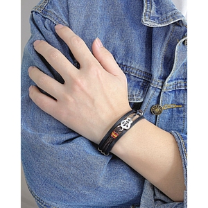 Bracelets multicouches en cuir tissé en forme <span class=keywords><strong>de</strong></span> <span class=keywords><strong>guitare</strong></span>, bijoux <span class=keywords><strong>de</strong></span> mode pour hommes - Product Image 2