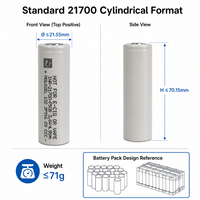 Batterie Li-ion 21700 haute puissance 5000mAh 60A INR-21700-P50B pour la fabrication de modules de batteries, approvisionnement en gros OEM ODM