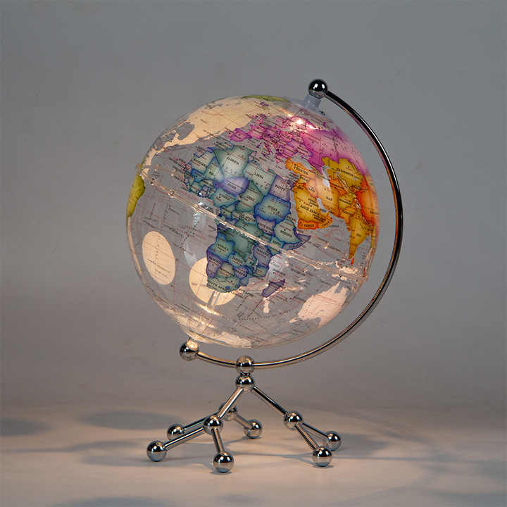 Custom Transparent LED World Globe for Kids - Ideal Teaching Aid