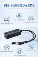 Divisor POE 48V/5V 2.4A/3.5A Micro USB 10/100/1000Mbps IEEE802.3af/at 15W para Hogar Inteligente, Cámara IP, Mini PC