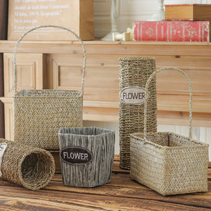 Ensemble de paniers en paille tressée, petits paniers coniques pour fleurs, paniers cadeaux, tissage artisanal en herbe naturelle, décoration pour la maison - Product Image 2