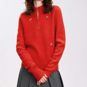 Suéter de <span class=keywords><strong>Mujer</strong></span> de Punto de Lana con <span class=keywords><strong>Cuello</strong></span> <span class=keywords><strong>Alto</strong></span>, Color <span class=keywords><strong>Gris</strong></span> <span class=keywords><strong>Oscuro</strong></span>, de Alta Gama, Exquisito para el Invierno de 2025 - Product Image 4