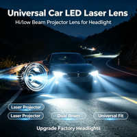 Mini projecteur bi-LED 2,5 pouces 6000K ultra lumineux pour phare de voiture, lentille étanche à double réflecteur pour moto et automobile